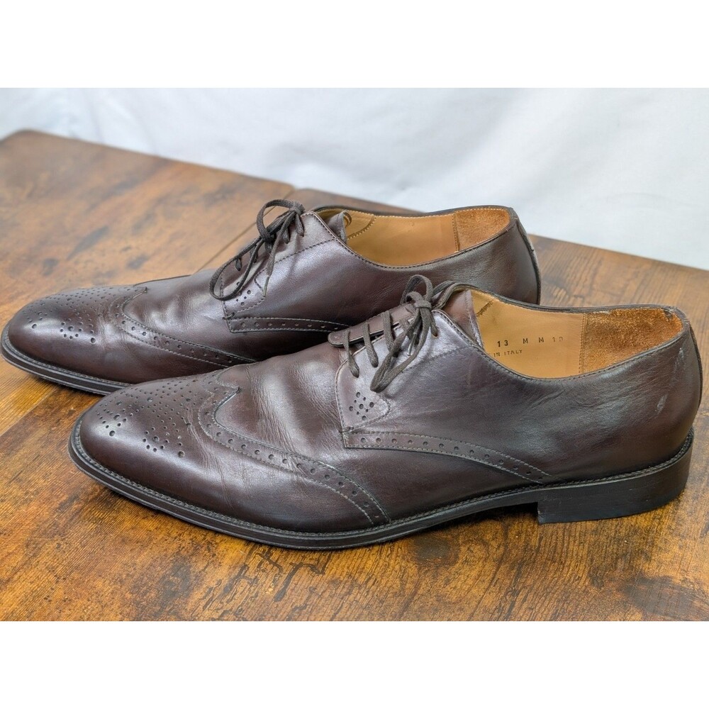 Johnston & Murphy Wingtip Chestnut-Brown Leather Men’s Dress Shoes Size US 13M